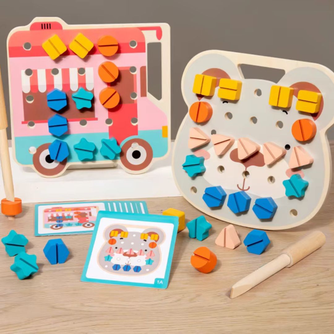 Norvo | Montessori Farge Skruer Bjørn Brett for Små Håndverkere