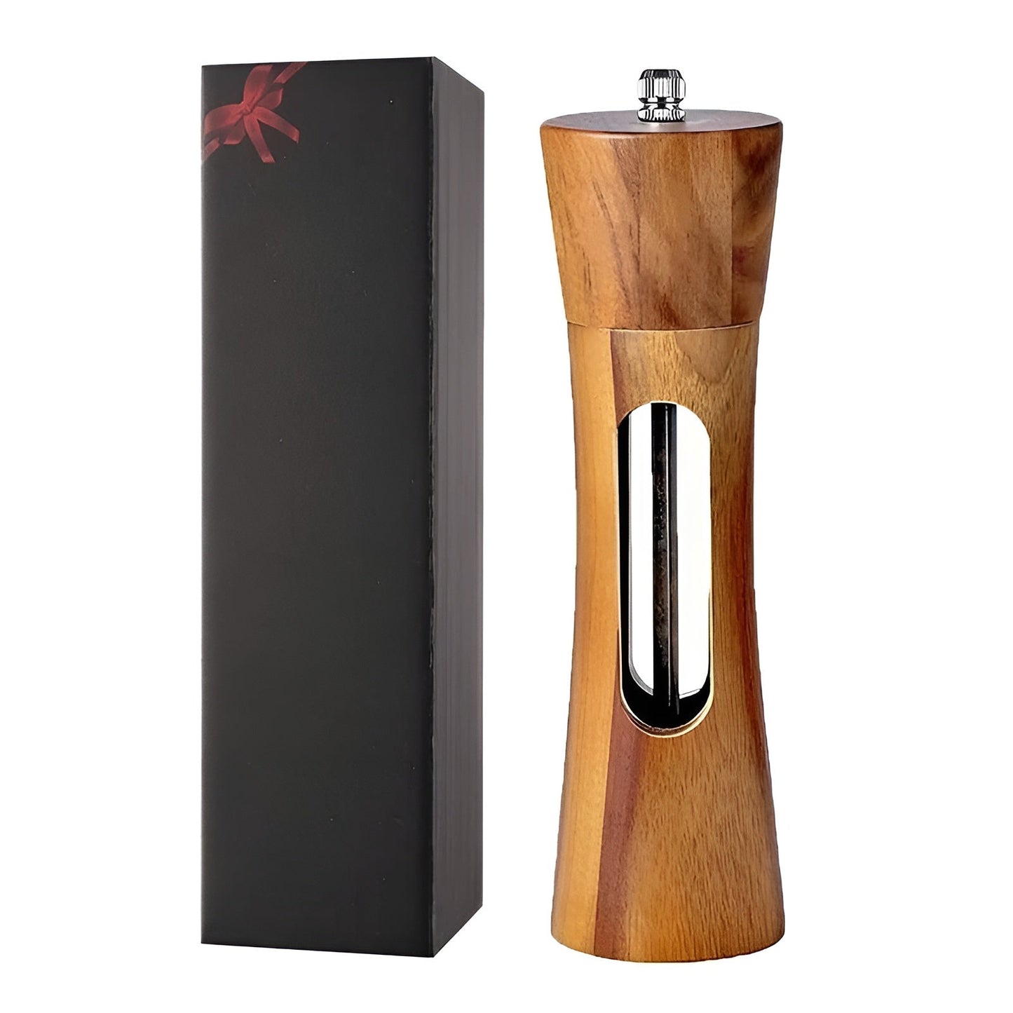 Norvo | SpiceCraft Manuell Salt- og Pepperkvernsett – Tre design med akrylvindu Justerbare malingsnivåer