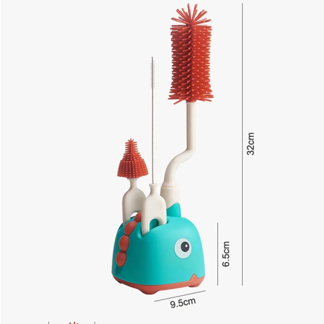 Norvo | Flaske Rengjøringssett for Babyflasker – 5-dels Rengjøringssett med Holder