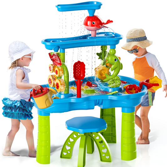 Norvo | SplashTower 3-TIER Sand og Vannbord – Utendørs lekeplattform for barn