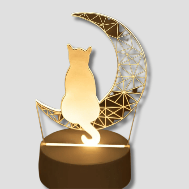 Norvo | LunaCat - 3D Nattlampe med Måne Design