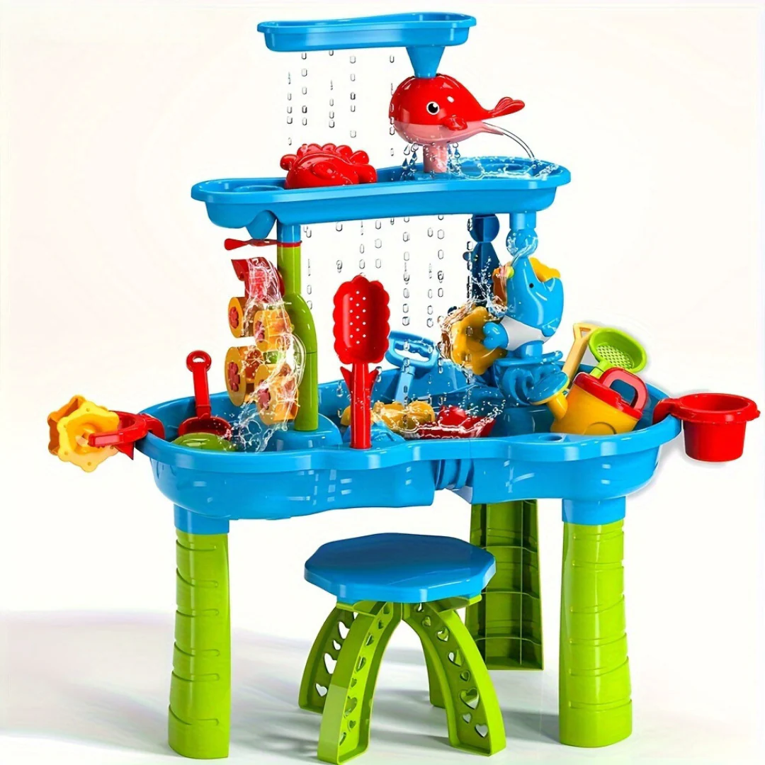 Norvo | SplashTower 3-TIER Sand og Vannbord – Utendørs lekeplattform for barn