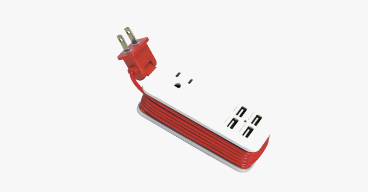 Norvo | Bærbar ladestasjon med 4 USB-porter - Universallader og 1,5 m lang kabel - Best for reise