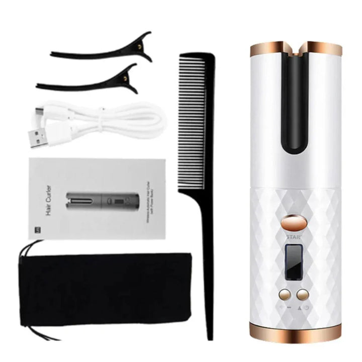 Norvo | PerfectCurl Automatisk Krøll Styler | Trådløs og Oppladbar for Perfekte Krøller