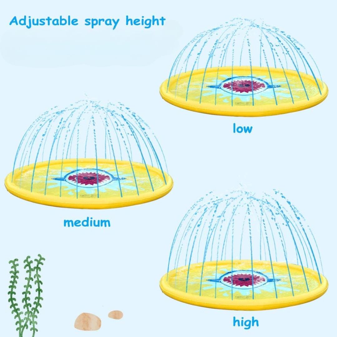 Norvo | Shark Splash Sprinkler Mat for Kids – Oppblåsbar Vannmatte