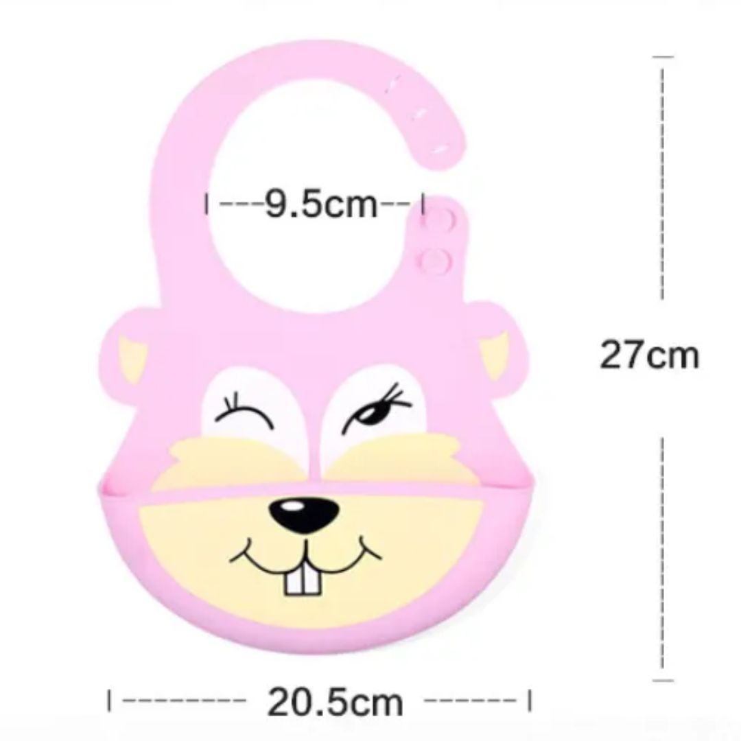 Norvo | Baby Bib Set – Fargerike silikon smekker med dyremotiver for babyer