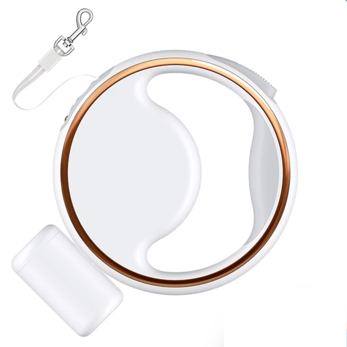 Norvo | AutoLeash Light – Automatisk hundebånd med LED og søppelbaneholder for trygge turer