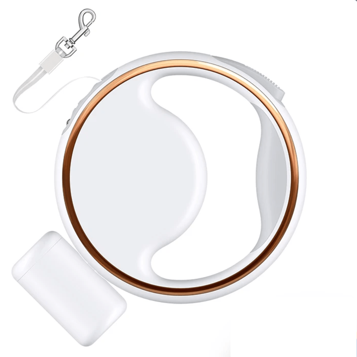 Norvo | Automatisk hundesnor med LED-lampe og avfallssekkholder for stressfrie turer