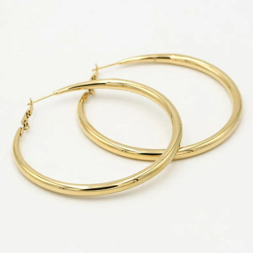 Elegant gull hoop øredobber (60 mm) | Luksus tilbehør for en stilfull look Norvo