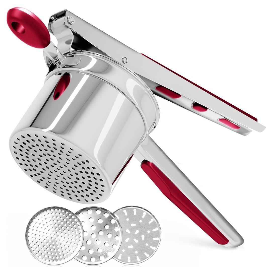 Norvo | PureMasher Pro Rustfritt Stål Potetmoser 15oz | Ekstra Stor Kapasitet | For Potetmos, Grønnsaker & Frukt | Klumpfri & Holdbar