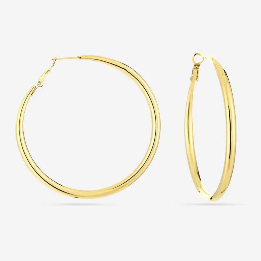 Elegant gull hoop øredobber (60 mm) | Luksus tilbehør for en stilfull look Norvo