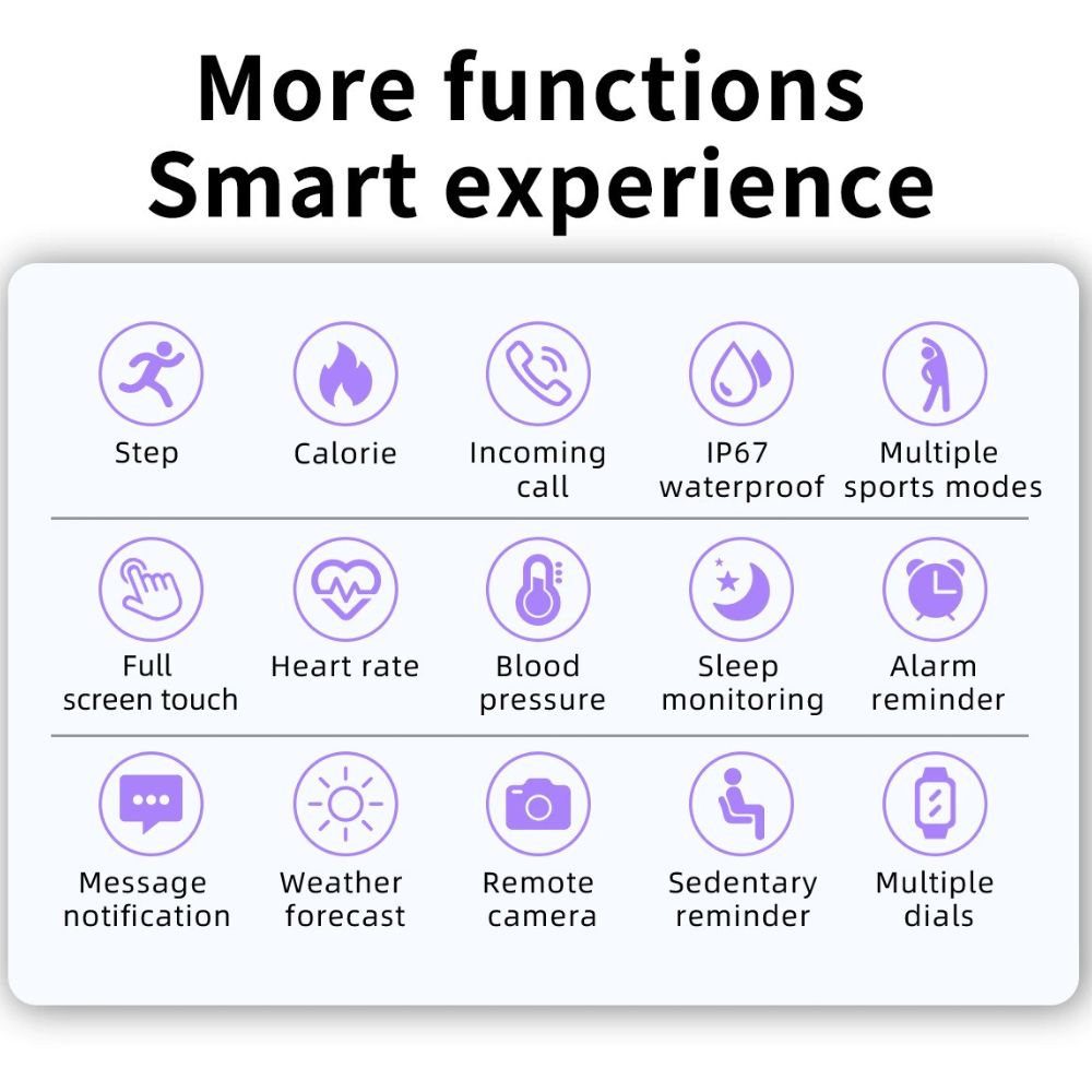 Norvo | PulseTrack Slim Smartwatch – Vanntett, Helseovervåking & Full-Touchscreen