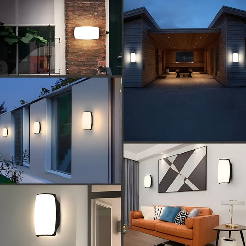 LED utendørs vegglys – Vanntett med bevegelsessensor | Perfekt for hage, terrasse og oppkjørsel | Norvo