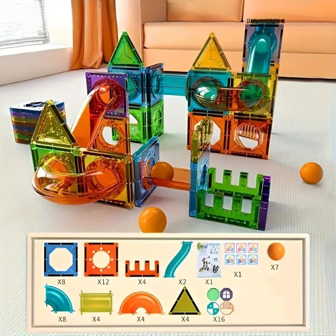 Norvo | BrightTracks – Magnetisk Bygge Toy med LED (69-Delt Sett)