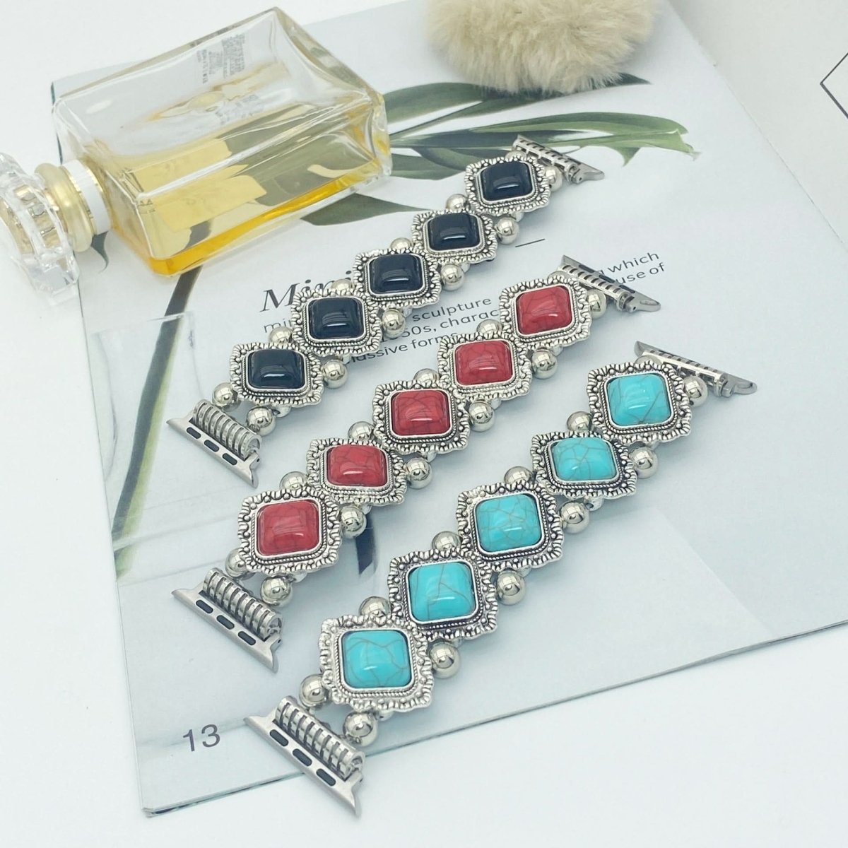 Norvo | Boho-Chic Armbånd for Smartklokker med Edle Turkis Detaljer