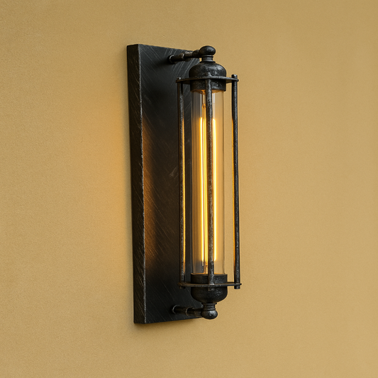 Norvo | Vintage Veggmontert LED Lys – Tidøstedesign med Elegant Matt Svart Finish