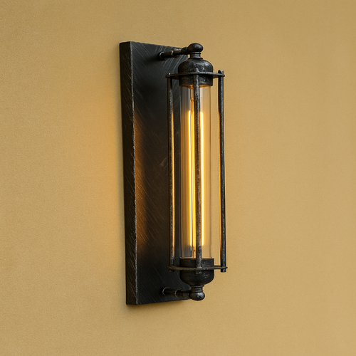 Norvo | Vintage Veggmontert LED Lys – Tidøstedesign med Elegant Matt Svart Finish