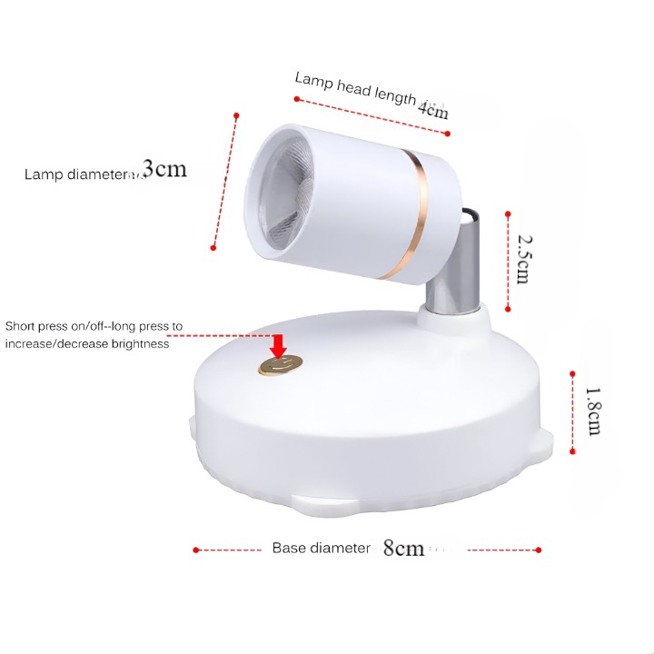 Norvo | VividBeam | Mini Dimbar LED Spotlys | Trådløs Akcentbelysning for Hjem og Kontor