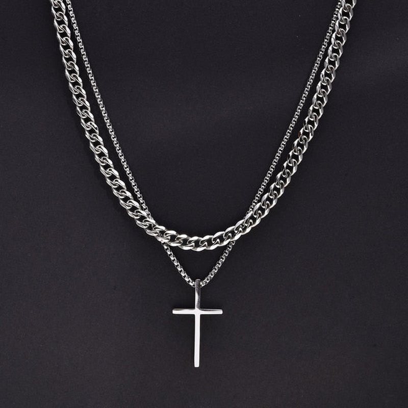 Vnox Faith Cross Halskjede for Menn
