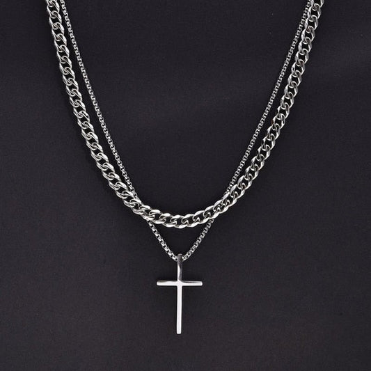 Vnox Faith Cross Halskjede for Menn