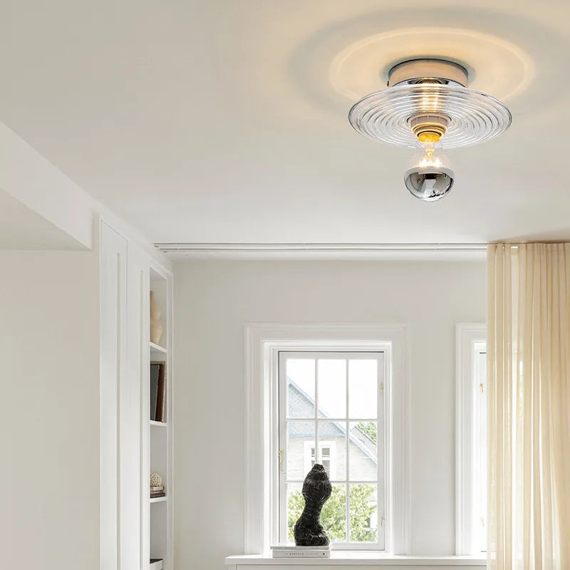 Norvo | Vitra – Vintage Glass Vegglampe | Håndblåst Glass & Jern | E27 Feste | Varm Ambient Belysning