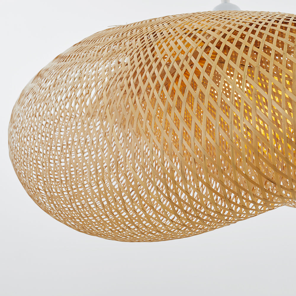GarduruBamboo Pendellampe | Naturlig Pendellampe | Håndlaget Belysning for Stue & Spisestue