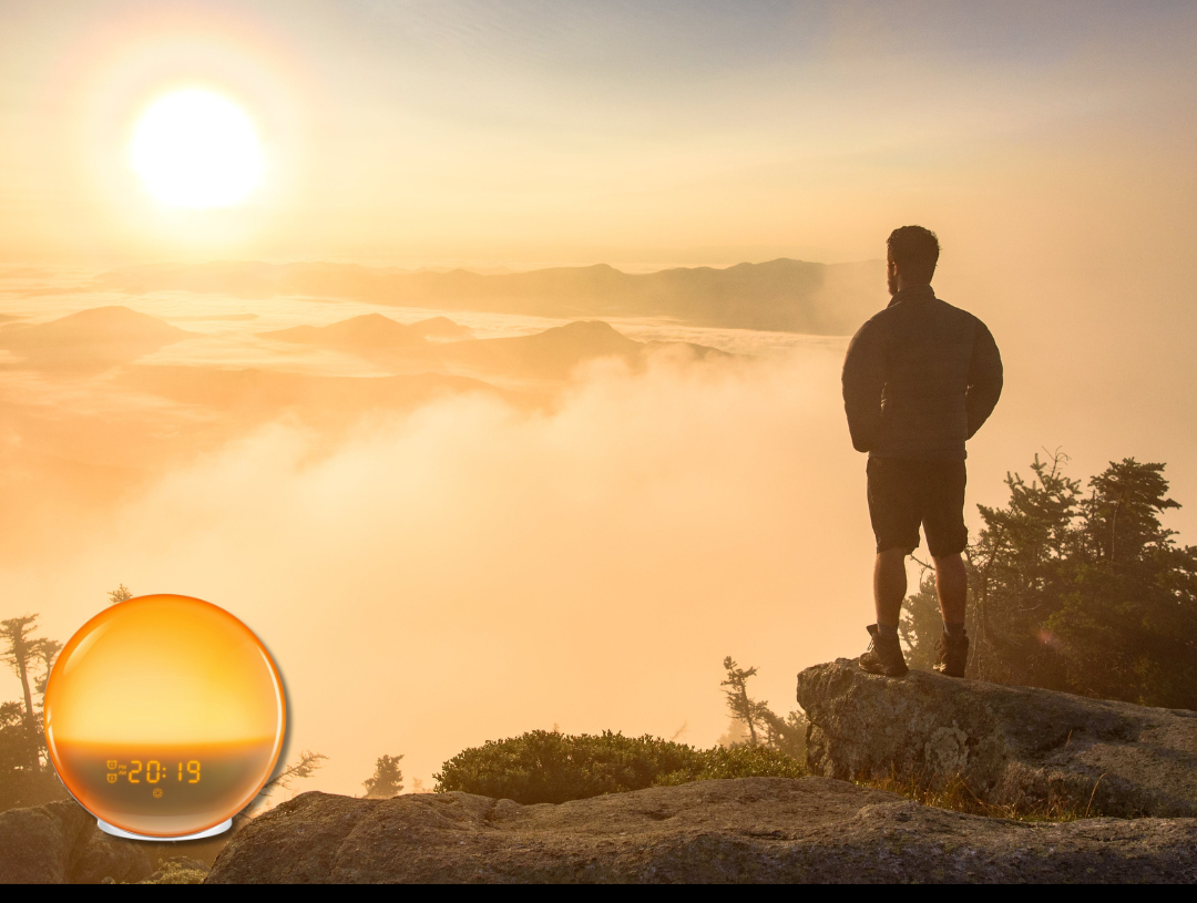 Norvo | GlowRise Naturlig Våkningslys Vekkerklokke med Soloppgang & Solnedgang Simulering