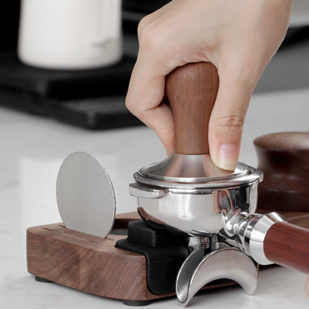 Norvo | Valnøtt Espresso Tamper Stasjon Kaffe Bar Stativ