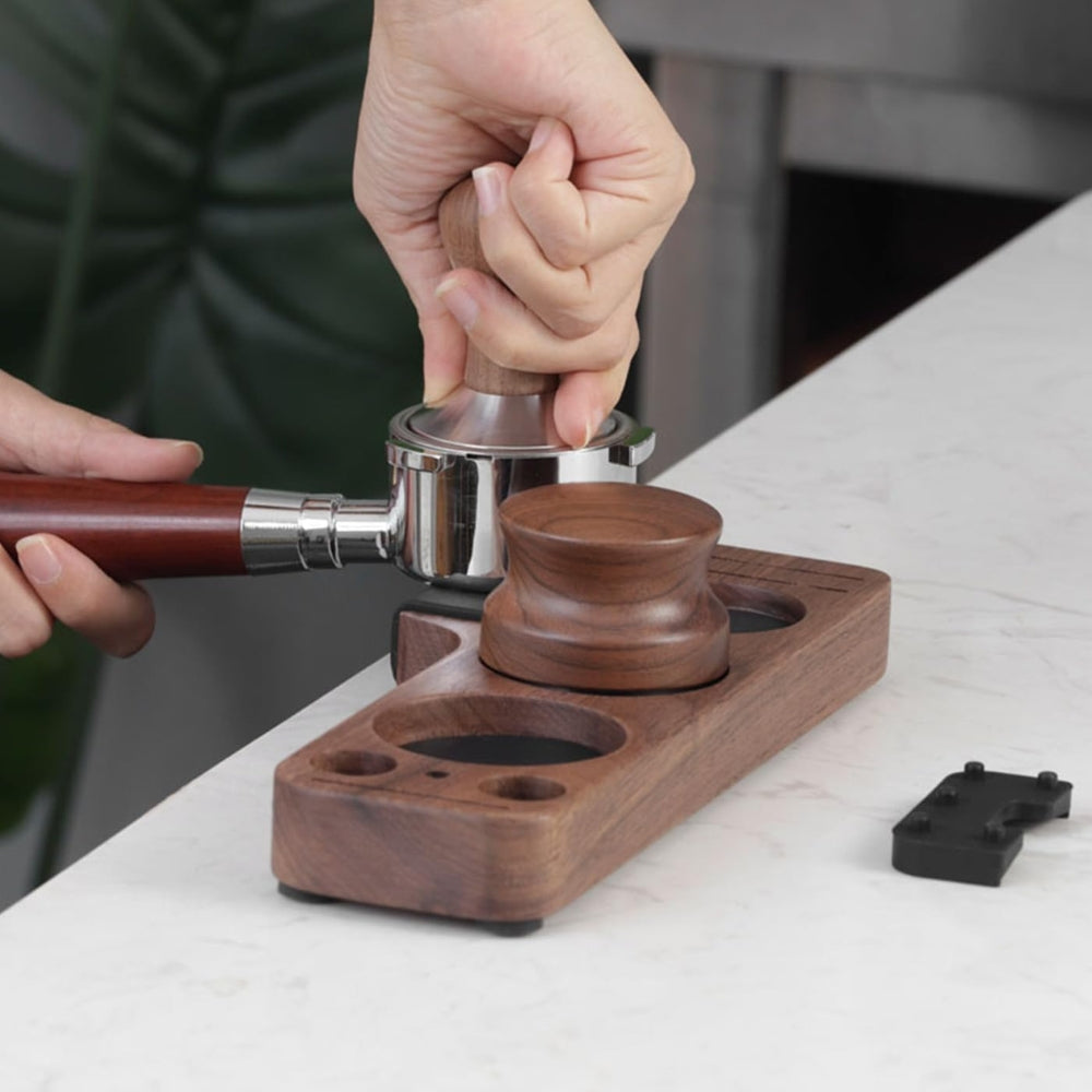 Norvo | Valnøtt Espresso Tamper Stasjon Kaffe Bar Stativ