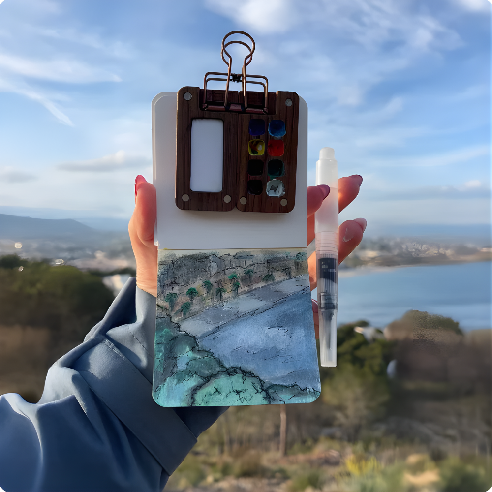 Norvo | Akvarell Reise Sett Bærbart Kunst Kit Kompakt Premium Maling