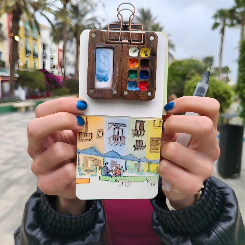 Norvo | Akvarell Reise Sett Bærbart Kunst Kit Kompakt Premium Maling