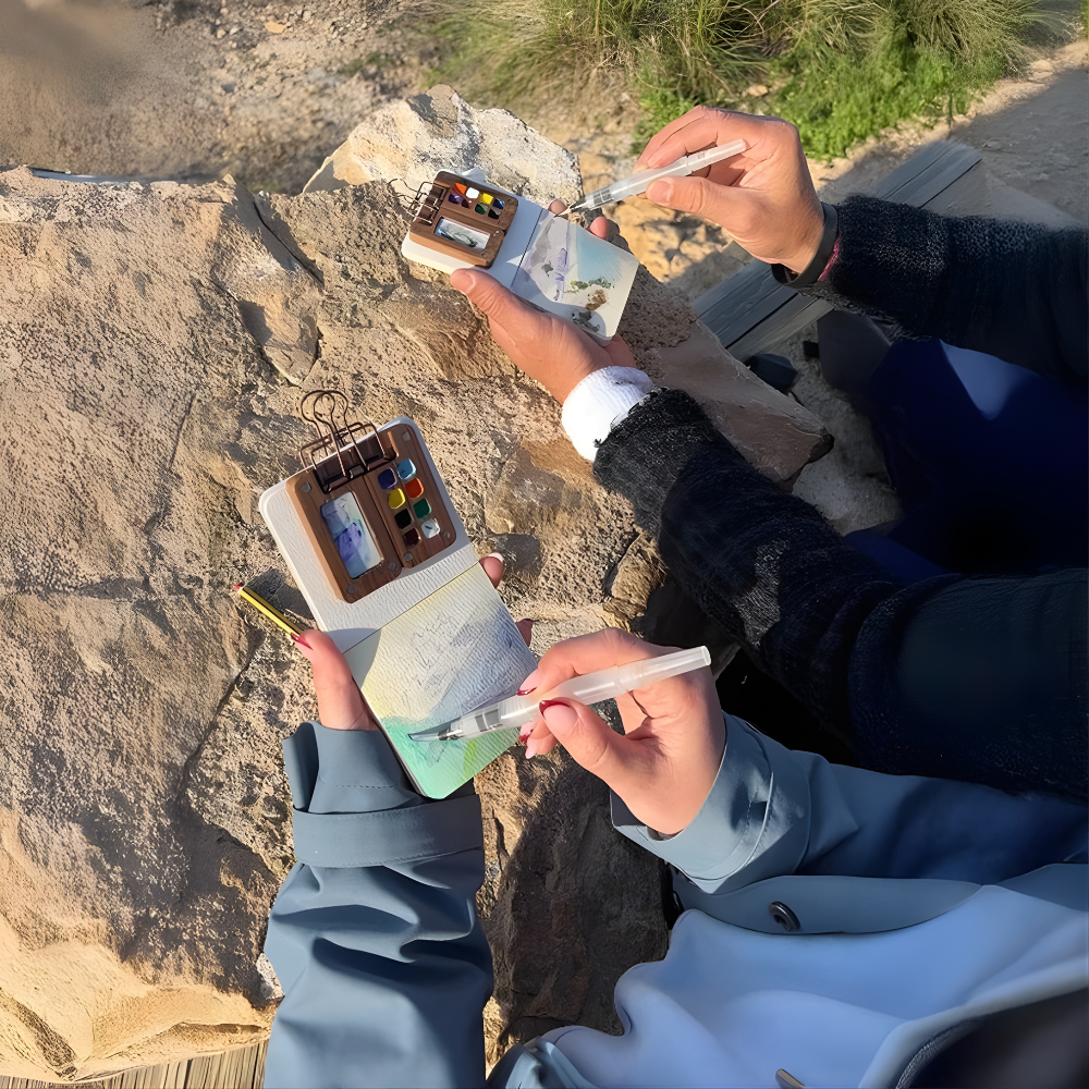 Norvo | Akvarell Reise Sett Bærbart Kunst Kit Kompakt Premium Maling