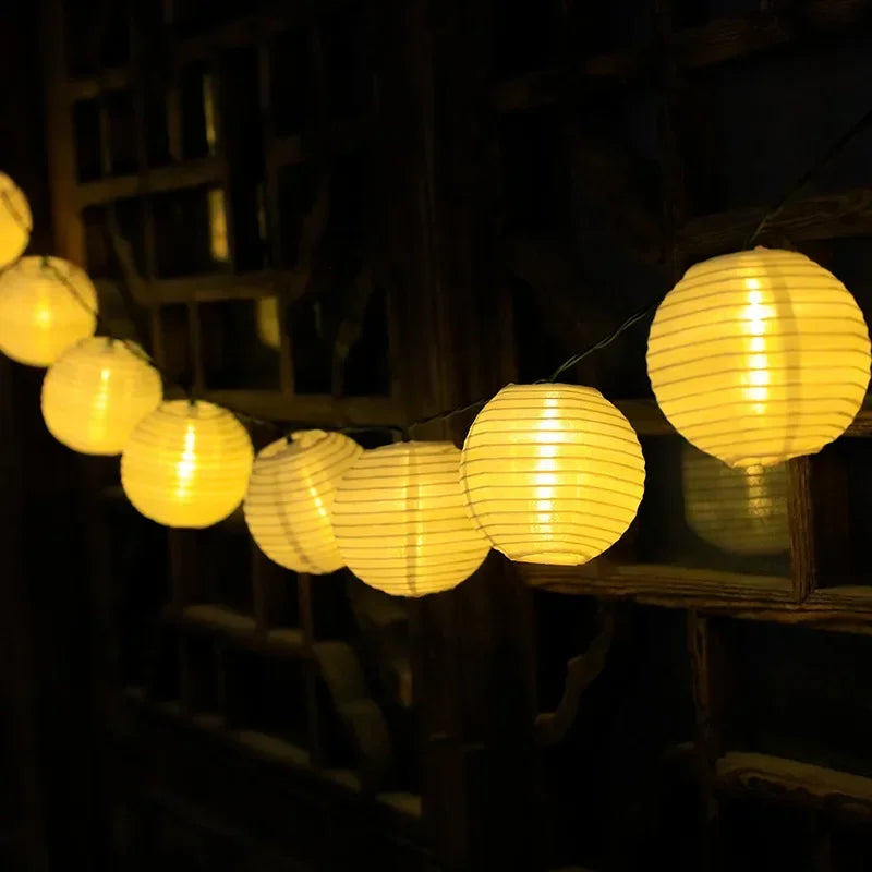 Norvo | SunShade Solcelle Lanterne Lyskjeder – Værbestandig Utendørs LED Dekorasjon