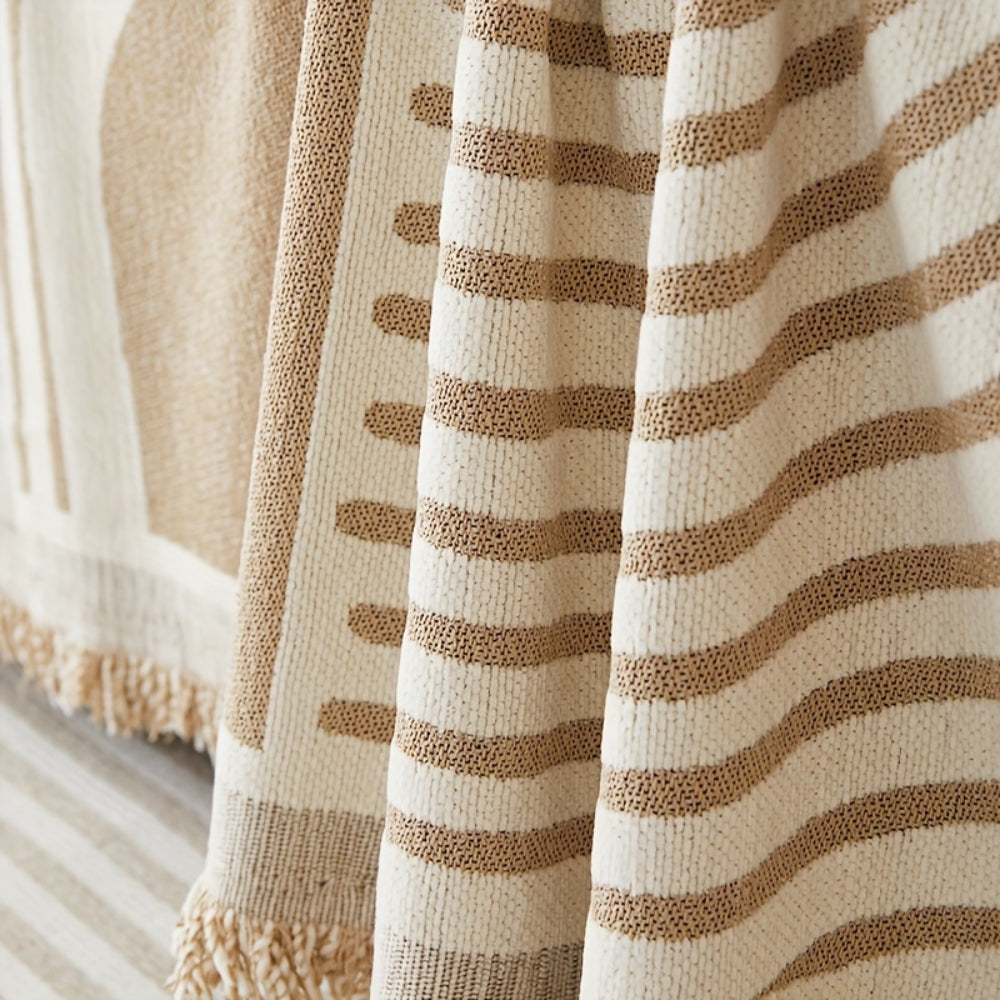 Norvo | Bølgeformet Stripete Boho Sofatrekk