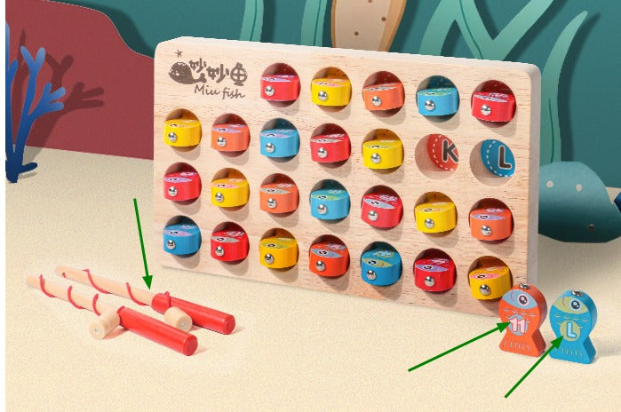 Norvo | EcoToys Fisk moro | Livlig læringsopplevelse - Tre magnetisk fiskespill for barn