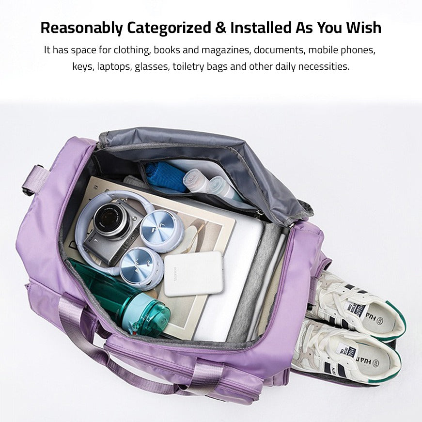 Norvo | Multi-lomme reiseveske, sports- og treningsbag med separat skoparti