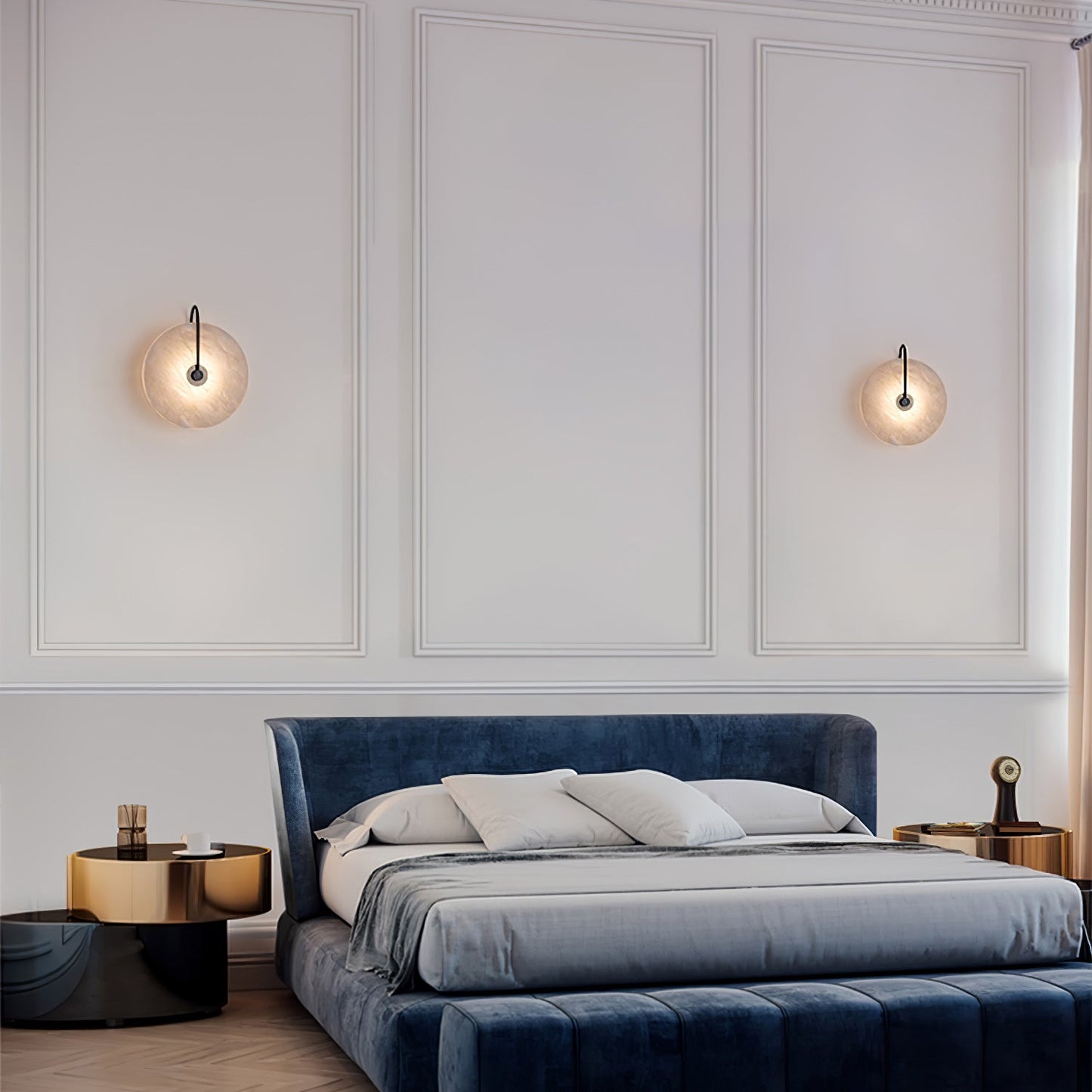 Norvo | Hvit Alabaster Vegglampe