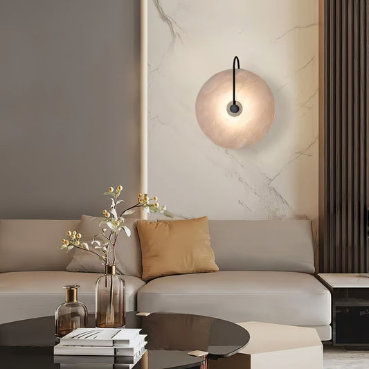 Norvo | Hvit Alabaster Vegglampe
