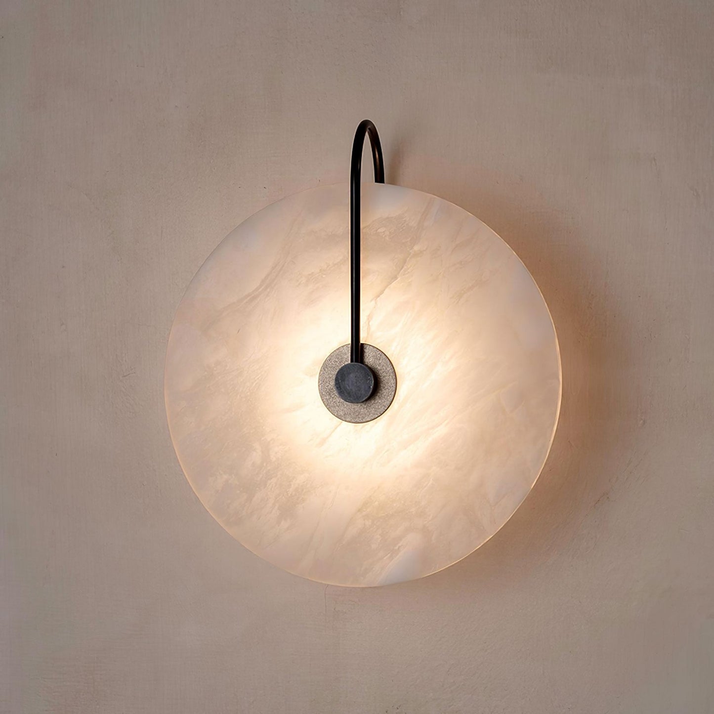 Norvo | Hvit Alabaster Vegglampe