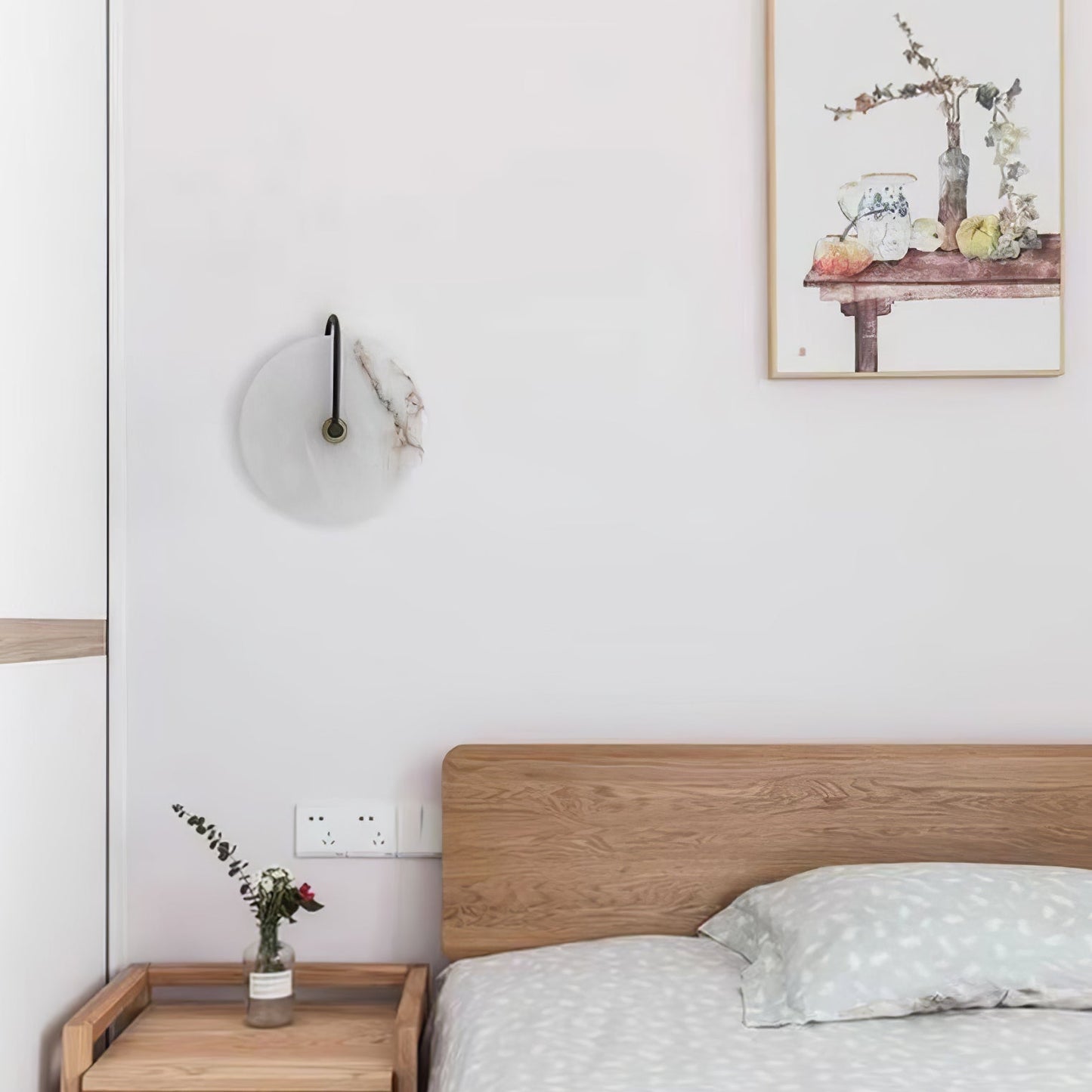 Norvo | Hvit Alabaster Vegglampe
