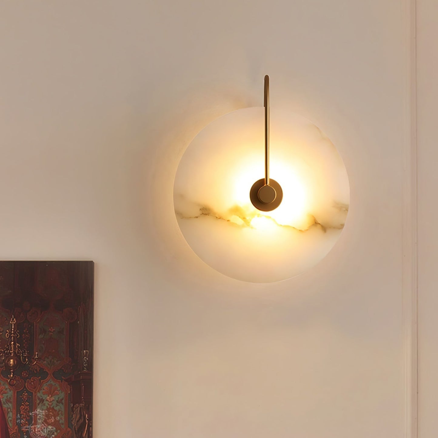 Norvo | Hvit Alabaster Vegglampe