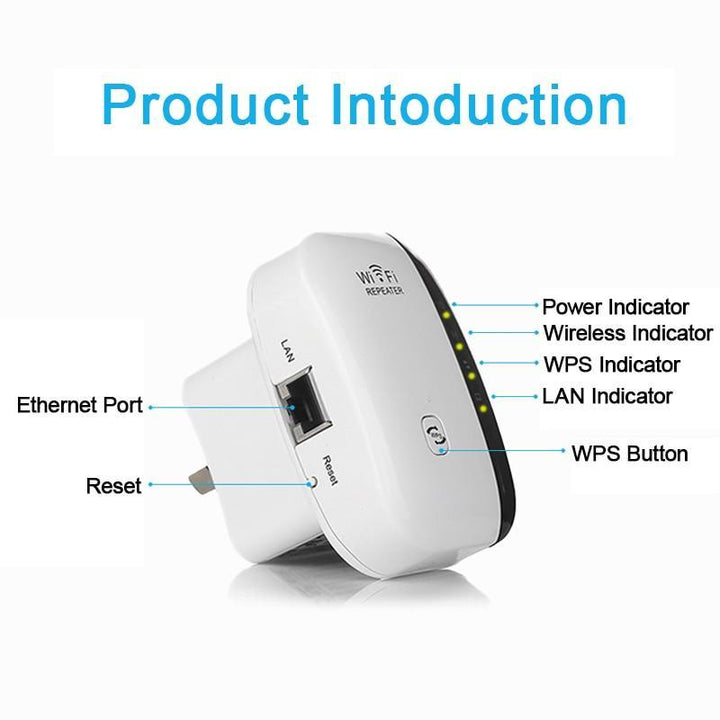 Norvo | WiFi Repeater Forsterker WiFi Utvider 300Mbps Trådløs Wi Fi Rekkevidde Utvider Wi Fi Signal Forsterker Booster 802.11N Tilgangspunkt