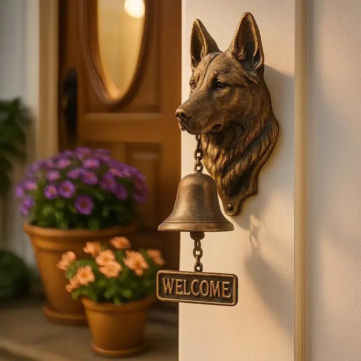 Norvo | Velkommen Bell HerderKlank – Håndlaget Støpejern Dørklokke med Hund