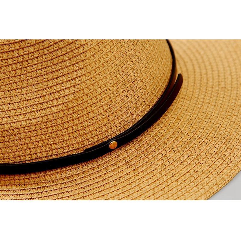 Norvo | Kvinne Wide Brim Straw Panama Roll Up Hat