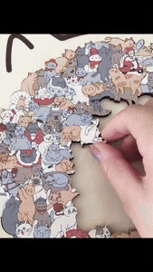 Norvo | Wooden Cat Craze Trekunst Puslespill