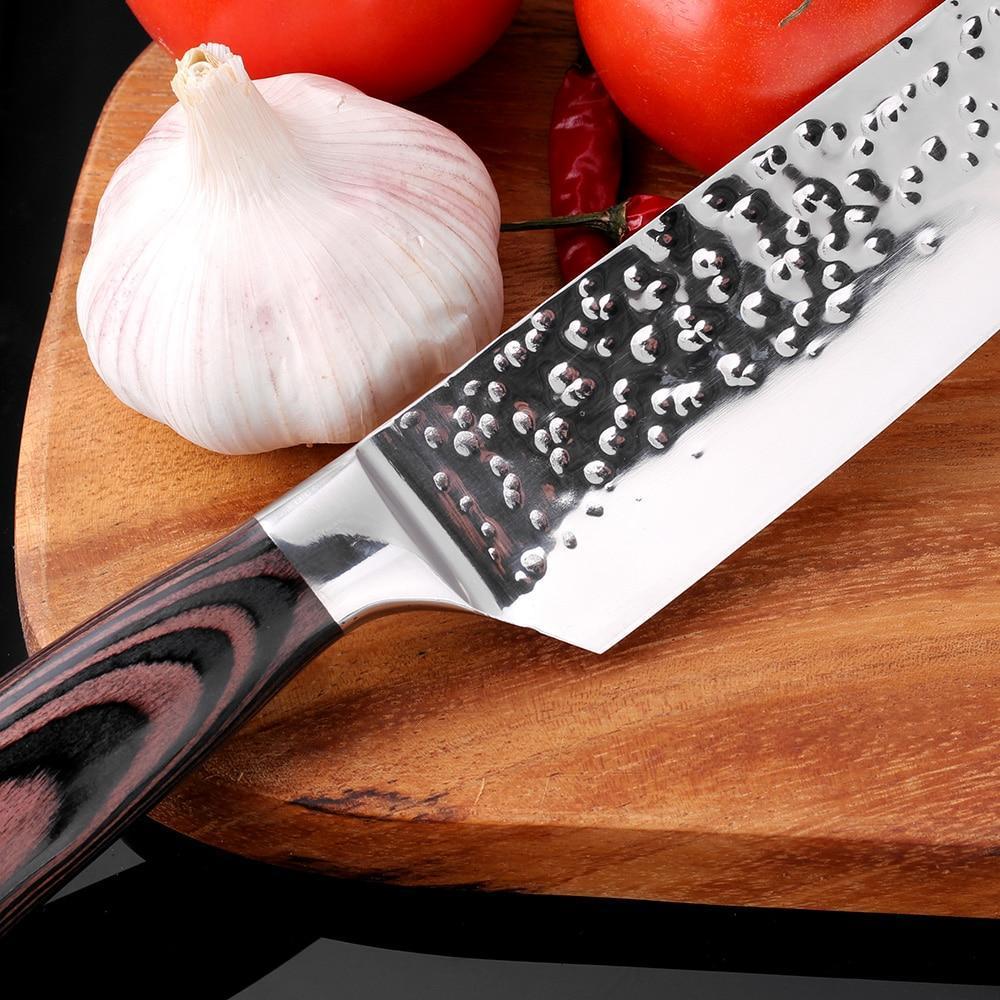Norvo | Santoku Japansk Kokkekniv 8" Håndslipt Høykarbonstål Kniv