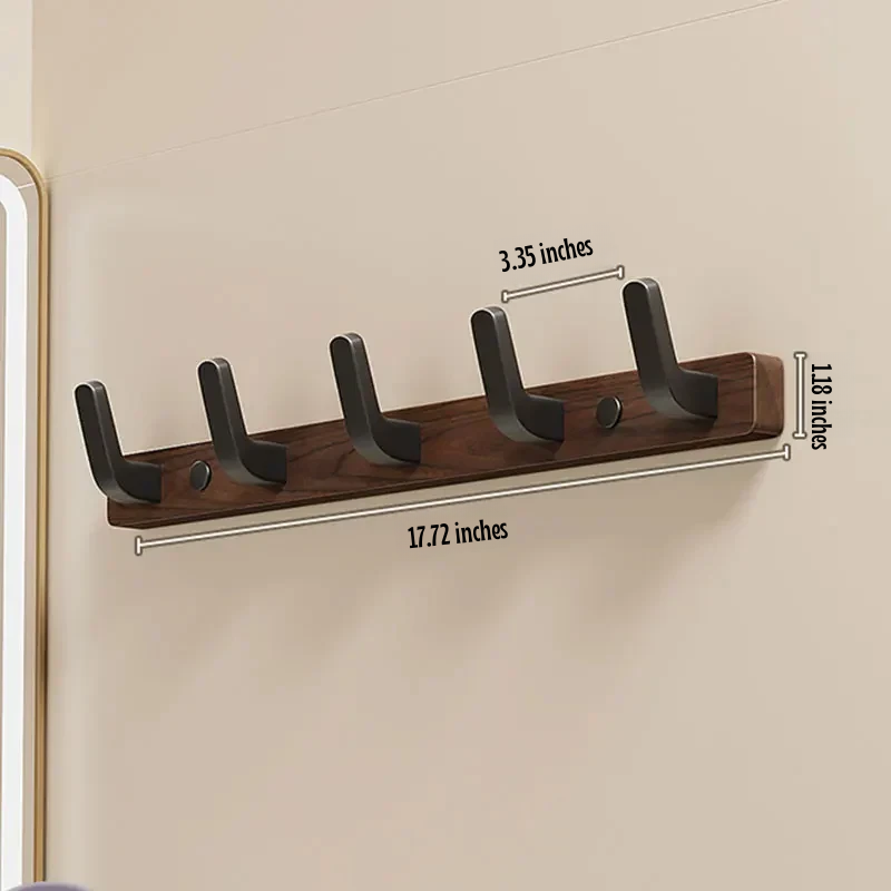 Norvo | Minimalist Veggmontert Klesknagg med Tre & Metall Kleshenger
