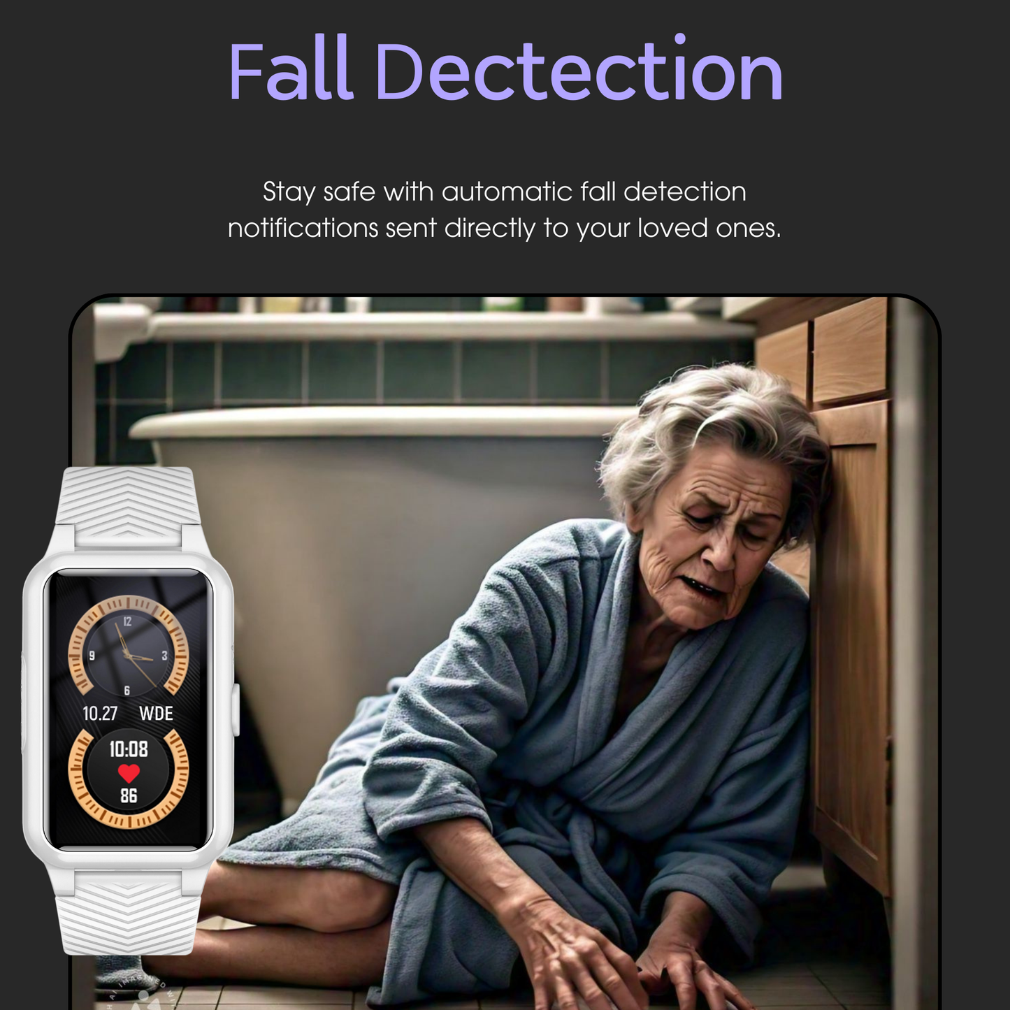 Norvo | Senior Safety Watch med Fall Detection og GPS – Smart Care Smartklokke