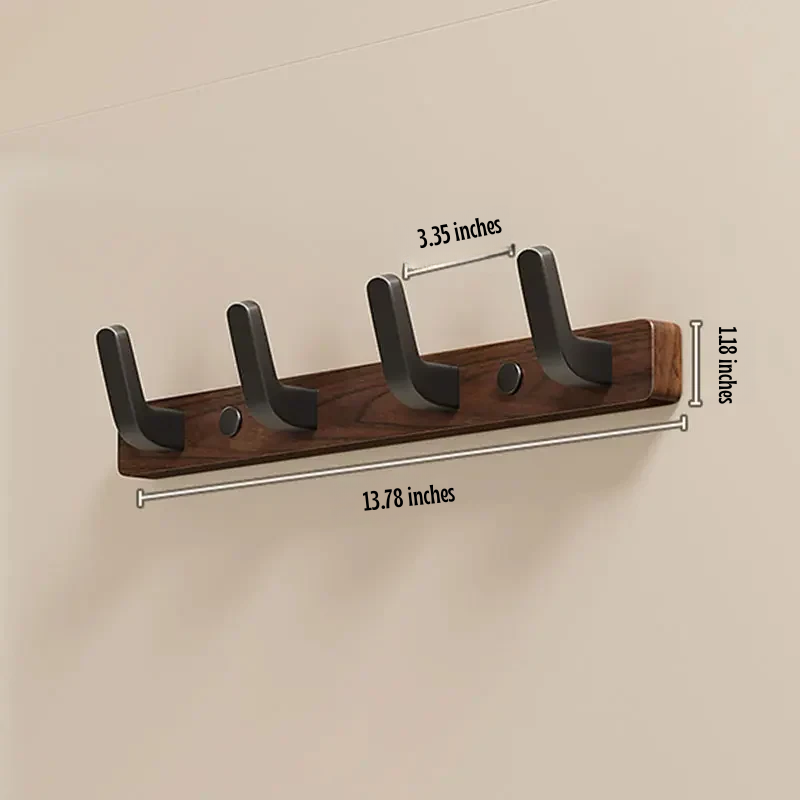 Norvo | Minimalist Veggmontert Klesknagg med Tre & Metall Kleshenger