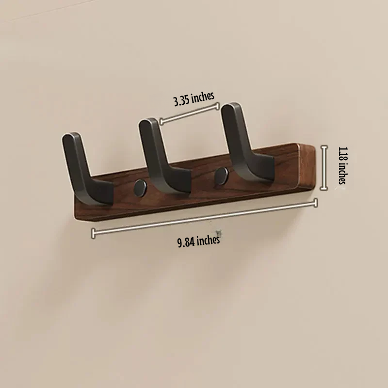 Norvo | Minimalist Veggmontert Klesknagg med Tre & Metall Kleshenger